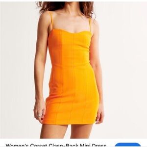 Abercrombie & Fitch Bright Orange Spaghetti-Strap Mini Dress